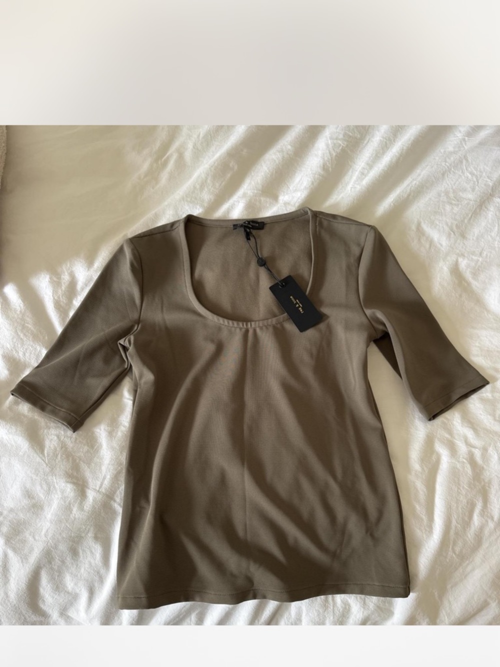 Rag & Bone Jackie scoopneck dark stone green top